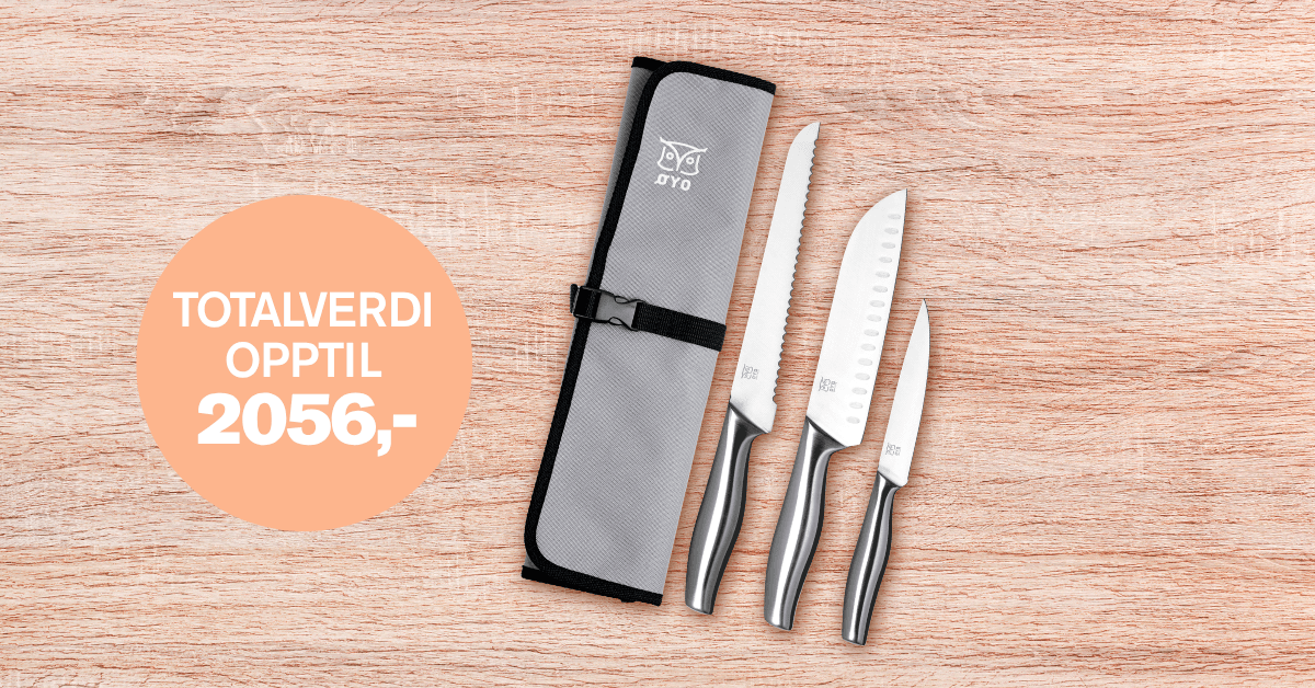 Få knivsett fra Øyo + 3 bøker GRATIS*