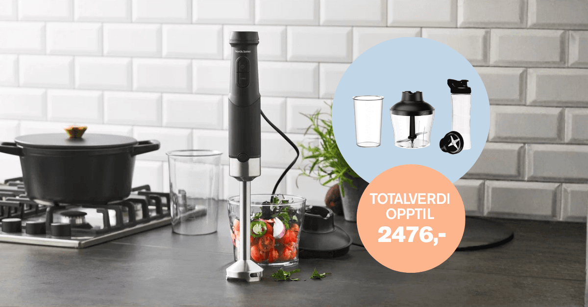 Få praktisk stavmiksersett + 3 bøker GRATIS*