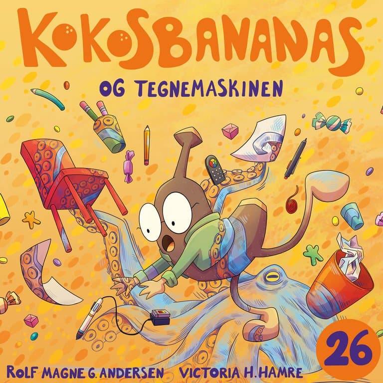 Omslag Kokosbananas og tegnemaskinen av Rolf Magne G. Andersen (Lydbok)