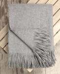 Omslag - Ullpledd av 100% ren ull, lys grå  