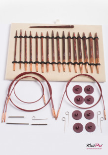 Symfonie Rose Luksusgavesett med utskiftbare strikkepinner