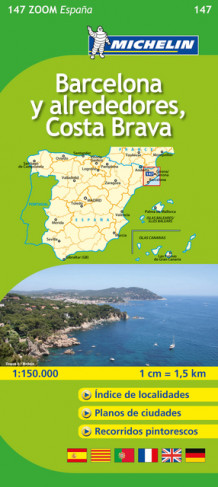 Barcelona y Alreded. Costa Brava MI 147 av Michelin (Kart, falset)