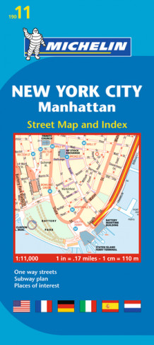New York City: Manhattan (MI 9011) av Michelin (Kart, falset)