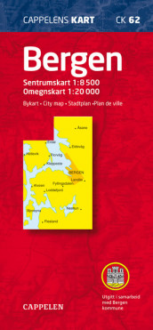 Bergen bykart/city map (CK62) av Cappelen Damm kart (Kart, falset)