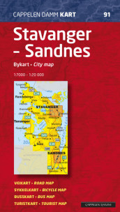 Stavanger - Sandnes bykart/city map (CK 91) av Cappelen Damm kart (Kart, falset)
