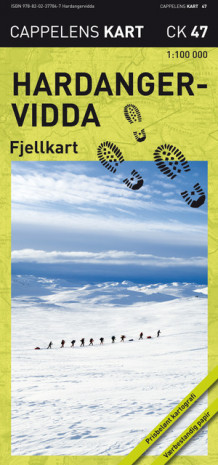 Hardangervidda fjellkart (CK 47) av Cappelen Damm kart (Kart, falset)