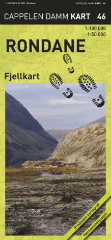 Rondane fjellkart (CK 46) av Cappelen Damm kart (Kart, falset)