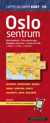 Oslo sentrum bykart/city map 2013-2015 (CK 59) av Cappelen Damm kart (Kart, falset)