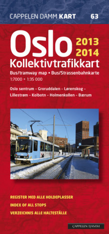 Oslo kollektivtrafikkart 2013-2014 (CK 63) av Cappelen Damm kart (Kart, falset)