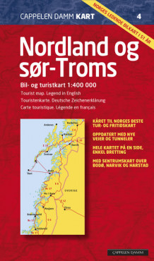 CK 4 Nordland og sør-Troms 2016 f av Cappelen Damm kart (Kart, falset)