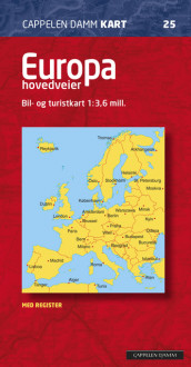 Europa hovedveier (CK 25) av Kümmerly+Frey (Kart, falset)