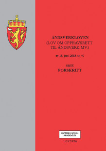 Åndsverkloven (Lov om opphavsrett til åndsverk mv.) m/forskrift (Heftet)
