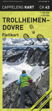 Trollheimen-Dovre fjellkart av Cappelen Damm kart (Kart, falset)