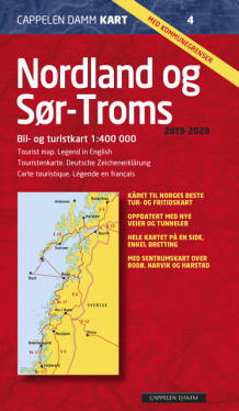 Nordland og sør-Troms 2019-2020 brettet (CK 4) av Cappelen Damm kart (Kart, falset)