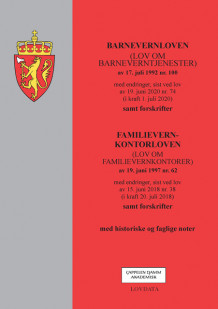 Barnevernloven m/forskrifter og lov om familievernkontorer m/forskrifter (Heftet)