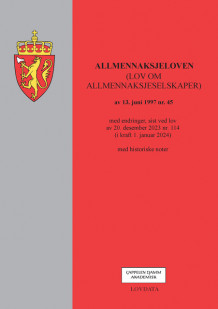 Allmennaksjeloven (lov om allmennaksjeselskaper) (Heftet)