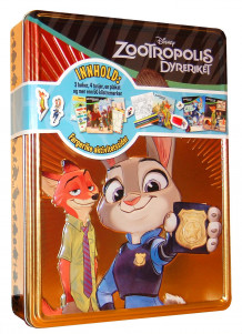 Zootropolis dyreriket. Disney tinnboks. 3 bøker, 4 tusjer, 1 plakat og 50 klistremerker (Leke)