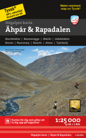 Högalpin karta: Ähpar Aktse & Rapadalen (Kart, falset)