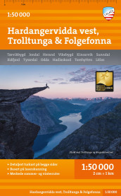 Hardangervidda vest, Trolltunga & Folgefonna (Kart, falset)