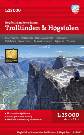 Høyfjellskart Romsdalen: Trolltindan & Høgstolen (Kart, falset)
