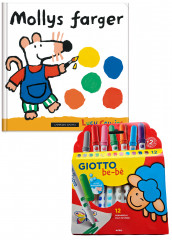 Mollys farger og Giotto be.be tusjer av Lucy Cousins (Pakke)